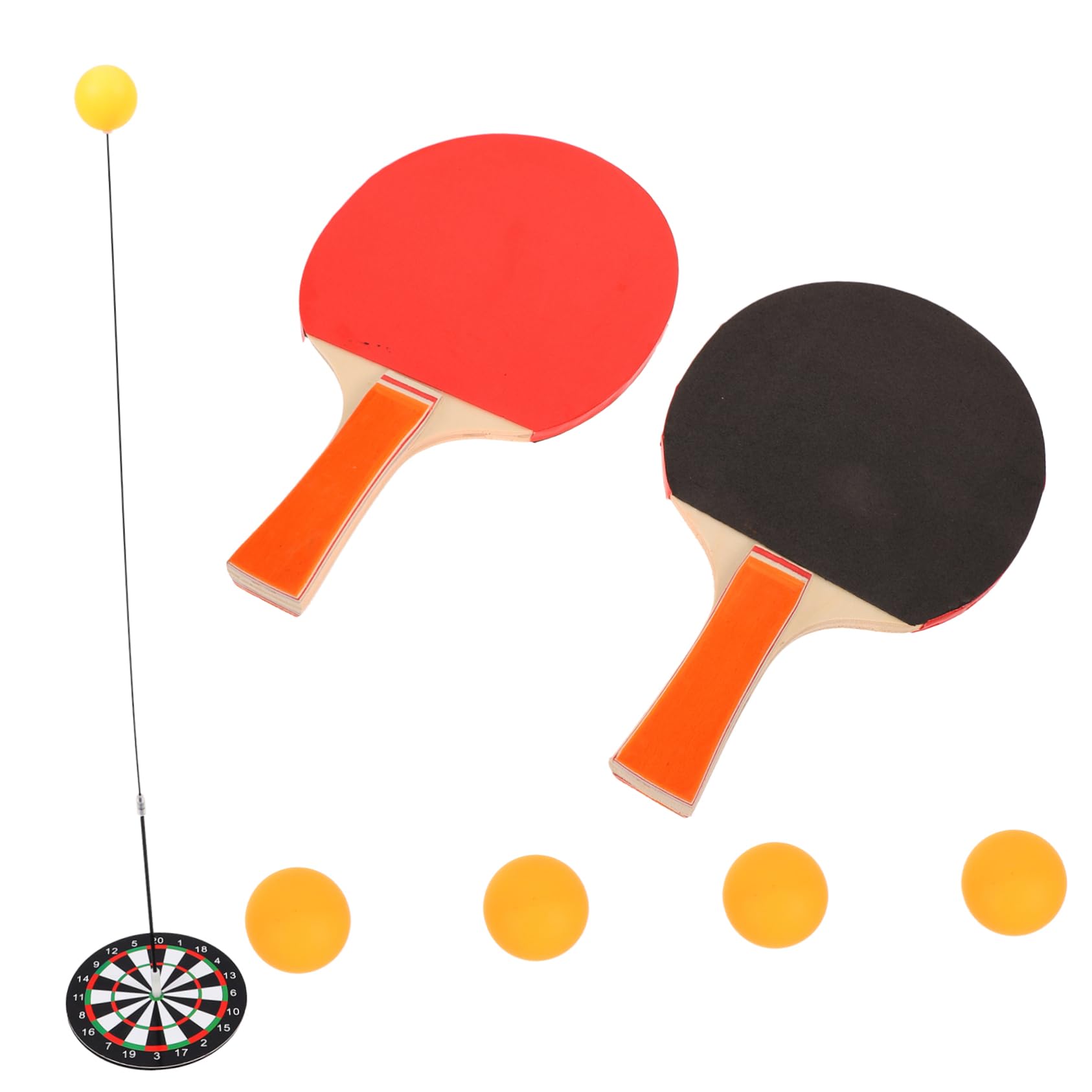 KICHOUSE Sports Training Device 2 Rackets 5 Table Tennis Balls 1 Base Plate 1 Flexible Shaft Enhance Skills Anytime Anywhere