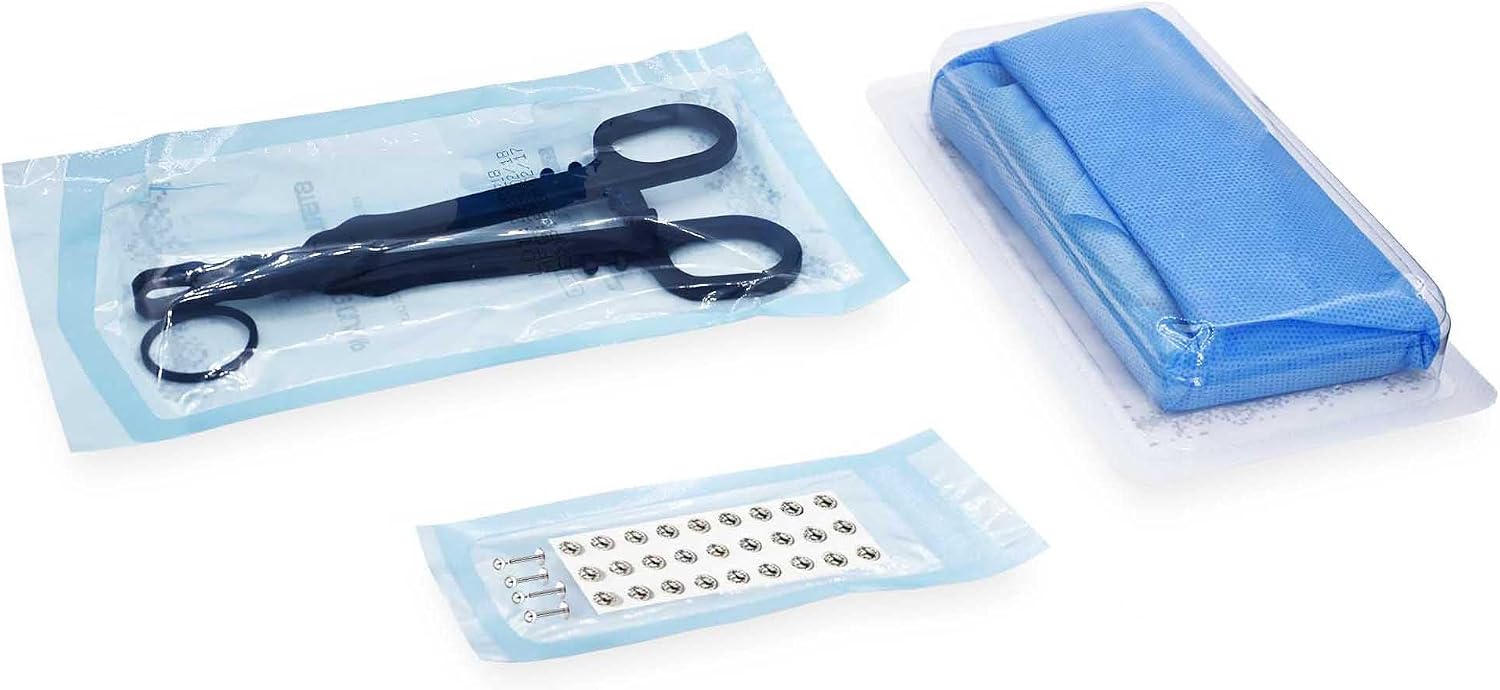 UAN Professional Sterile Body Piercing Kit - Disposable Sterilized Piercing Set for Ear, Nose, Navel Piercing