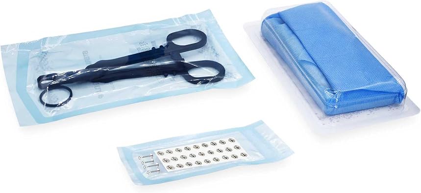 UAN Professional Sterile Body Piercing Kit - Disposable Sterilized Piercing Set for Ear, Nose, Navel Piercing