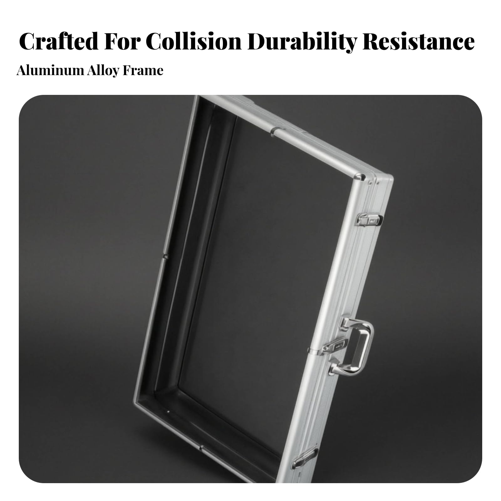 Aluminium Aufbewahrungskoffer Aufbewahrungsbox Transportkoffer Vitrinenkoffer mit Sichtfenster chließbar Eva Gepolstert für Musterpräsentation Messen , 83 X 56 X 7.5 cm , Schwarz