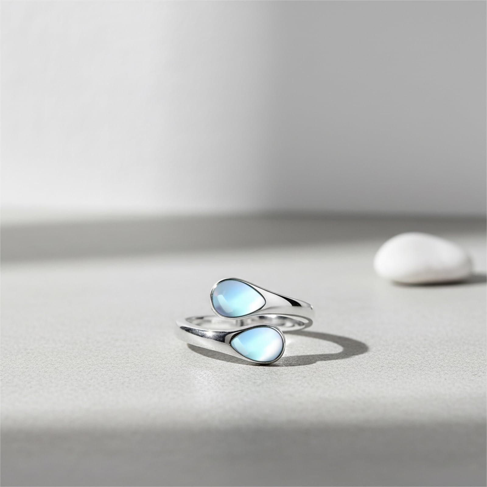 Keltische Ring 925 Sterling Silber Ringe für Damen Moosachat/Türkis/Mondstein/Bernstein/Malachit Ringe Geschenk für Weihnachten Muttertag Valentinstag
