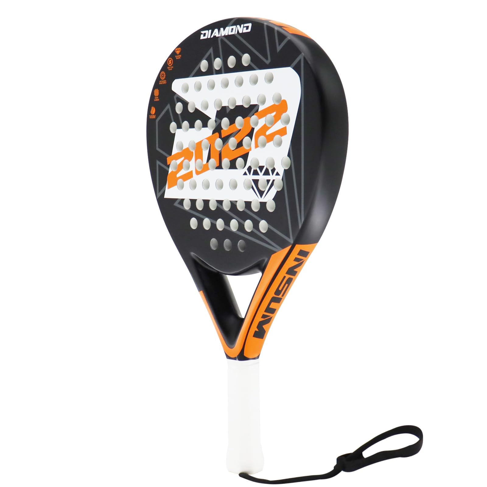 INSUM Padel Tennis Paddles Carbon Fiber Surface with EVA Memory Flex Foam Core Diamond Shape POP Tennis Rackets Lightweight for Advanced Players