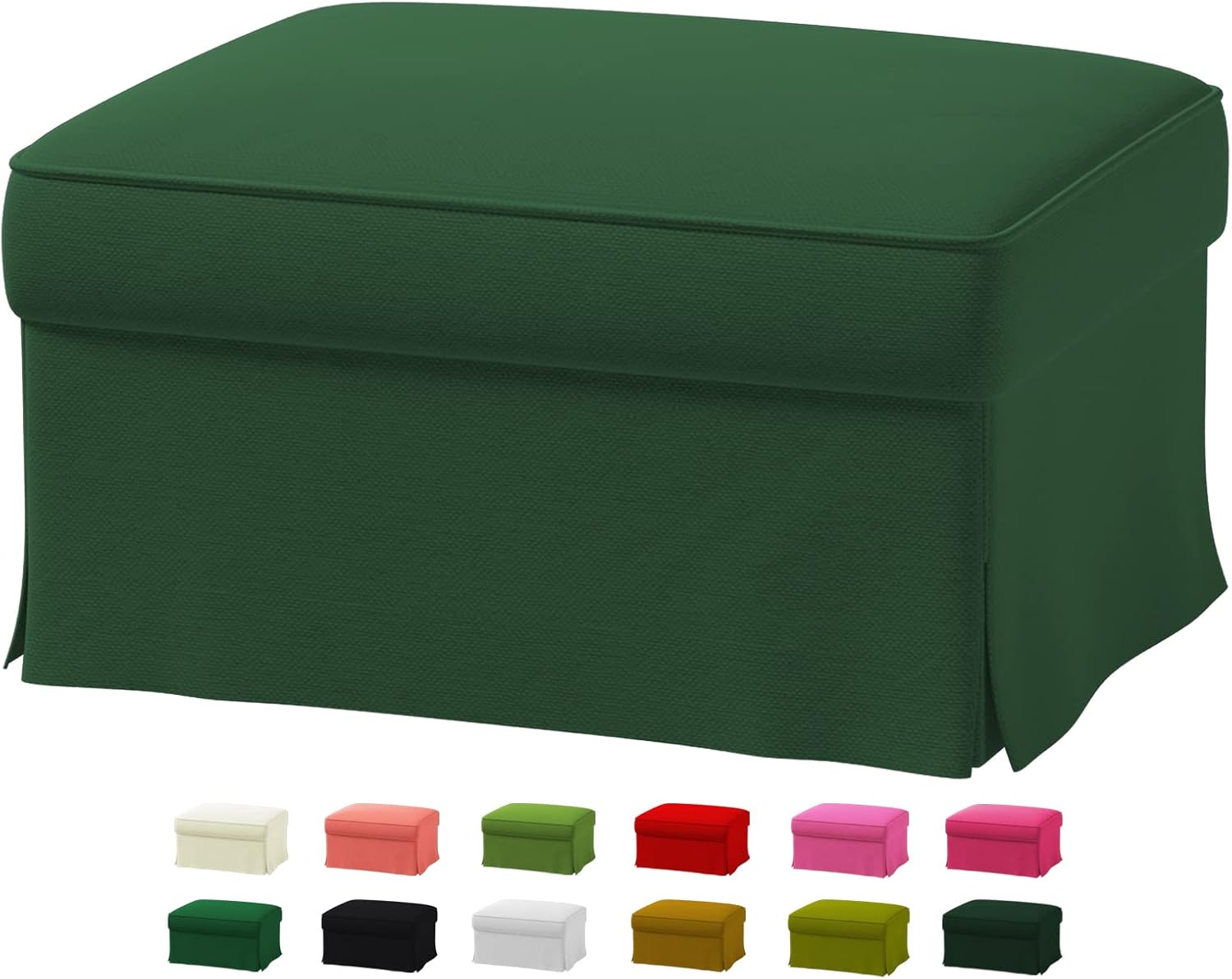 Custom Made Velvet Ottomans Cover Fits Sofa Footstool - 2 Piece Fitted Replacement Cover, Only for Ottomans - Luxurious Velvet Fabric