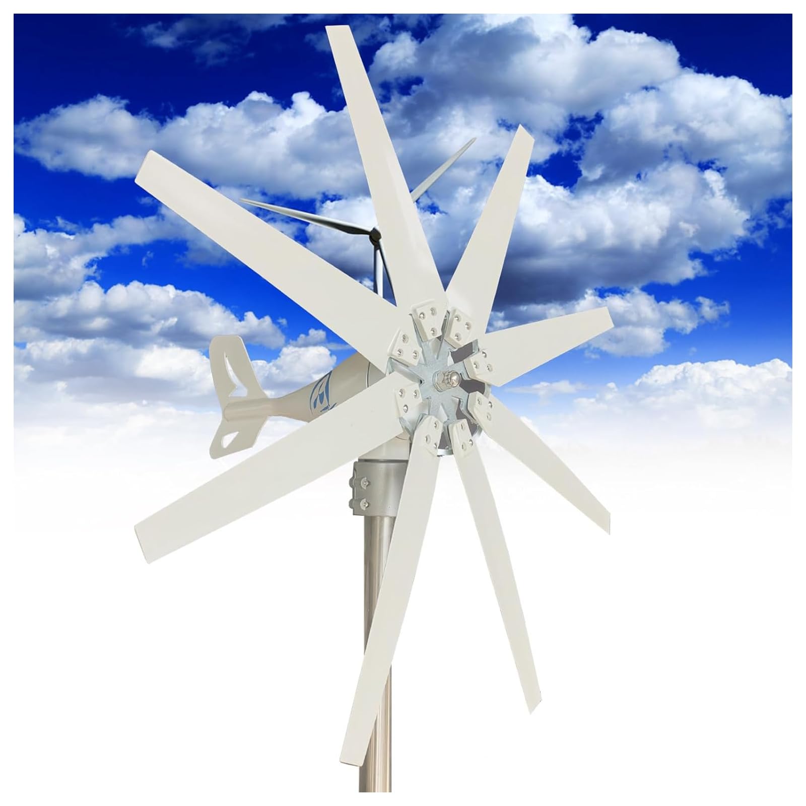 KUSOLE Wind turbine generator, wind turbine generator kit, 14000W wind turbine generator with MPPT controller, 8 blades, automatic wind direction adjustment 48V