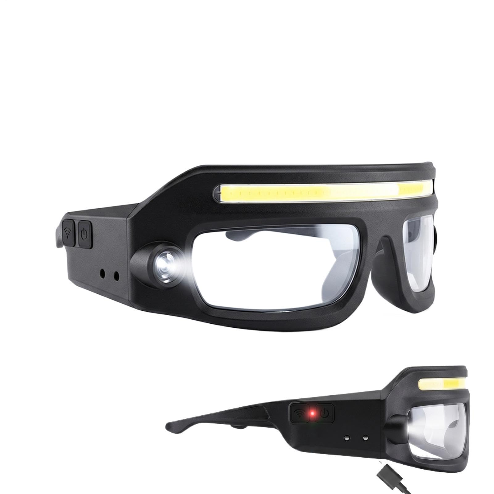 Gafas deportivas de running con luz LED que eliminan las linternas de cabeza pesadas 8