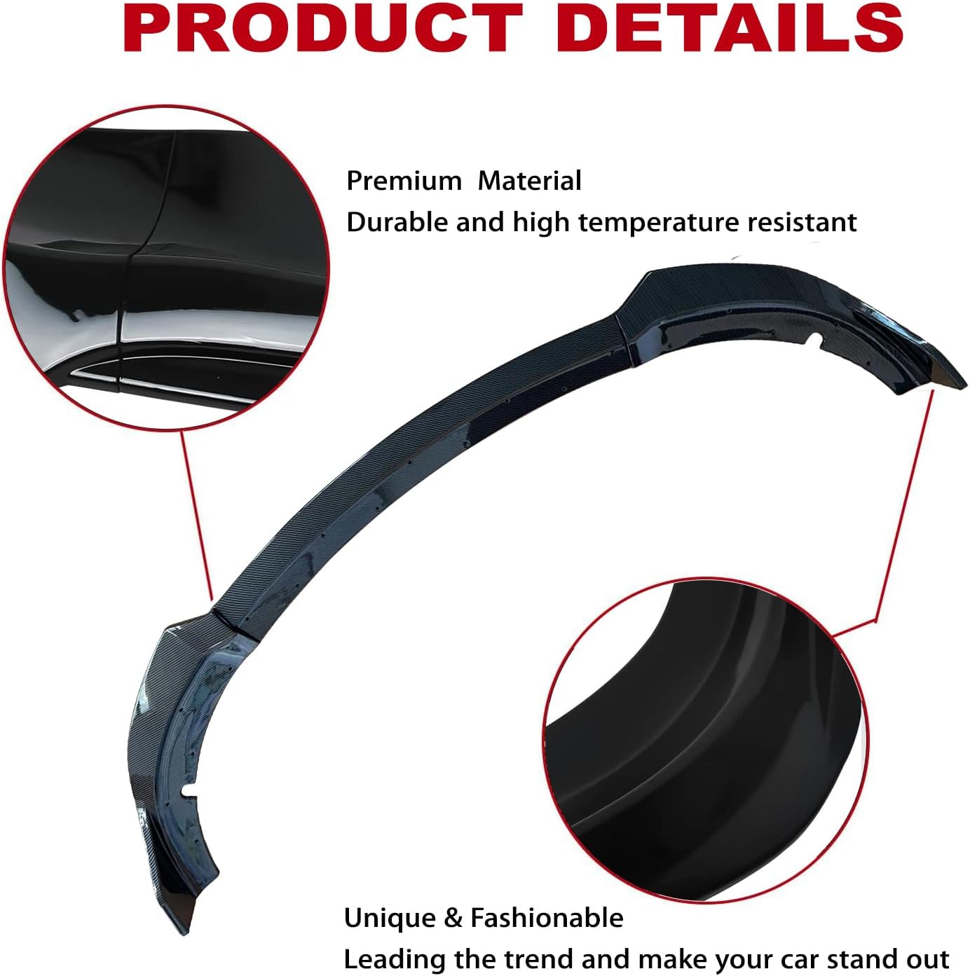 Charger Front Bumper Lip Fits for 2015-2023 Dodge Charger 7.5th Gen LD GT R/T SRT Hellcat/Scat Pack Daytona Air Chin Spoiler Body Kit Carbon Style (Not Fits SE SXT Widebody)