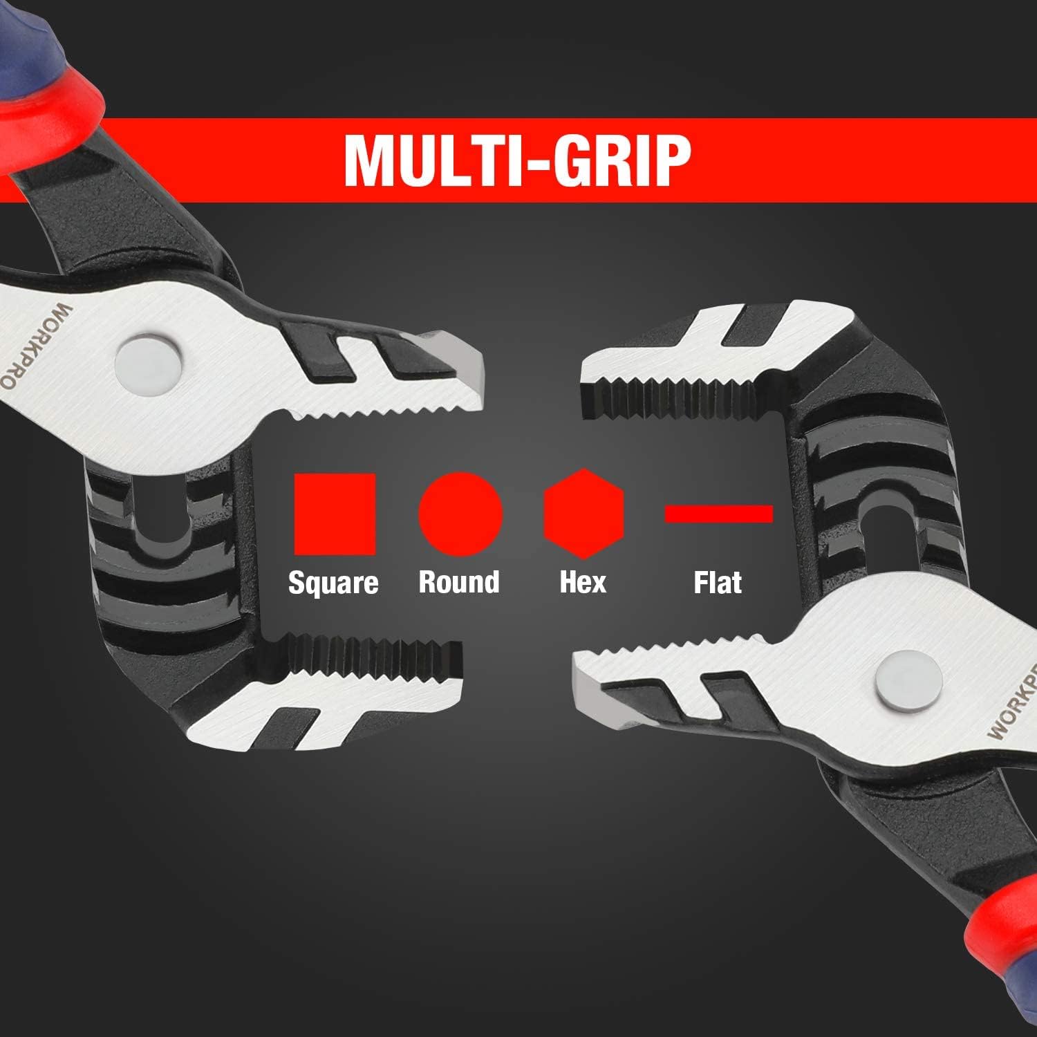 WORKPRO 3 Piece Groove Joint Pliers Set & WORKPRO 3-piece Adjustable Wrench Set