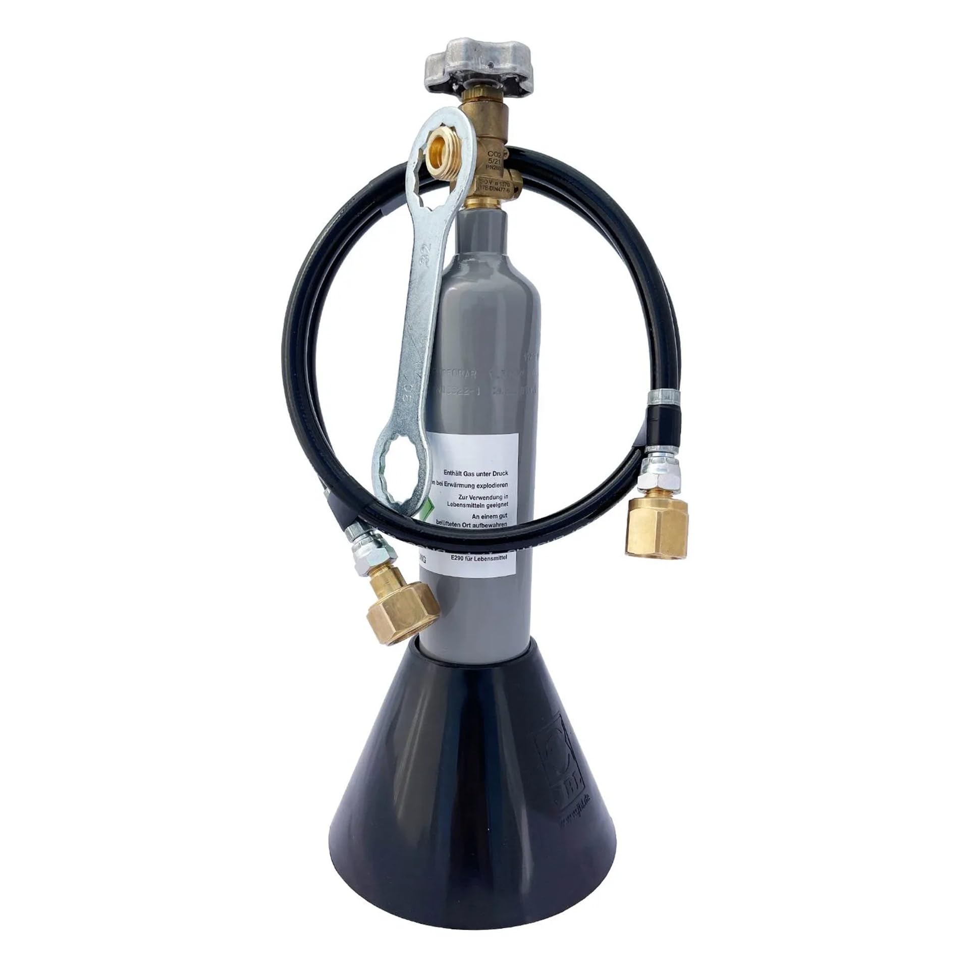 Soda Club Alco Jet - kompletny zestaw CO2 do Sodastream Wassersprudler - butla CO2 0,5 kg, wąż jednoliniowy z adapterem, klucz kwasowy