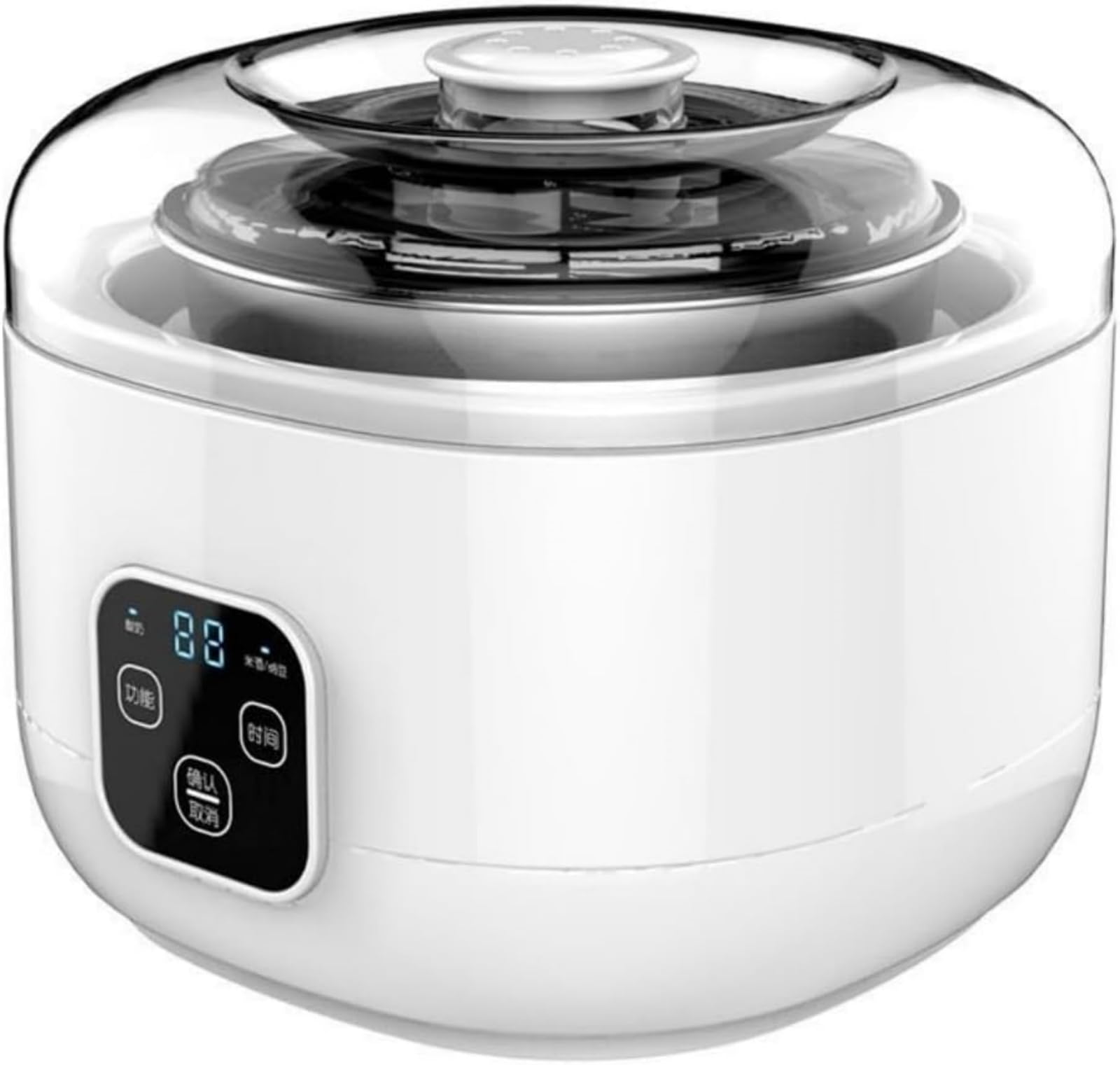 Tonainヨーグルトメーカー電気ヨーグルト 納豆ライスワイン発酵機 1.5L容量 飲むヨーグルト 甘酒メーカー 牛乳パック対応 発酵食品 インテリジェント時間制御 ステンレス鋼容器 家庭用キッチン用 (ホワイト＋ステンレス鍋)