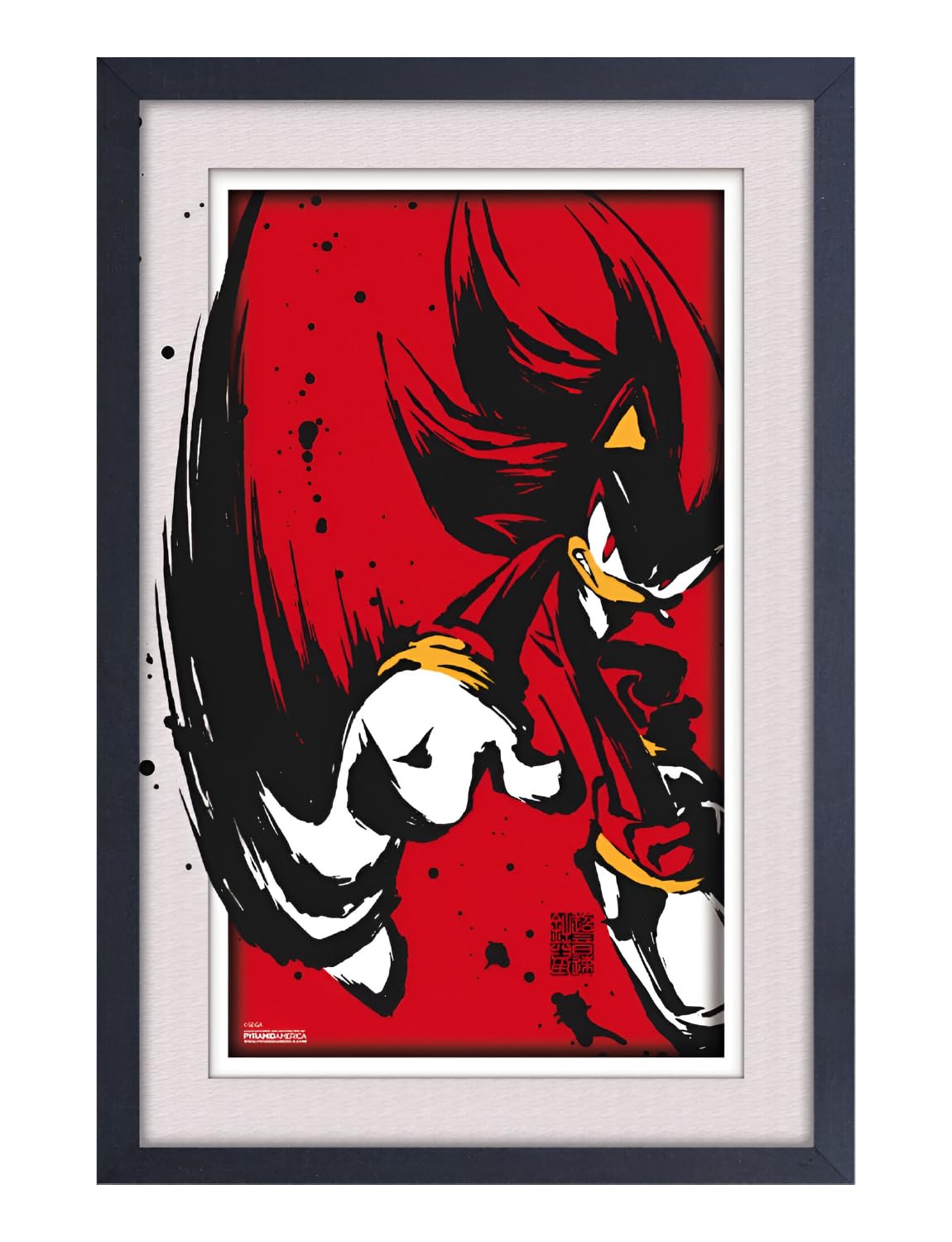 Pyramid America Sonic Poster Frame - Shadow the Hedgehog Poster Plexi-Glass Frame - (11x17 Frame Print in a 12x18 inch) Shadow the Hedgehog Merch - Sega Wall Decor for Gaming Decor & Any Place