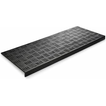 Floordirekt Rubber Stair Mats with Bevelled Edge Non-Slip for Outdoor and Indoor Use 1 Piece Various Designs Available Madras 1 Piece 75 x 25 cm