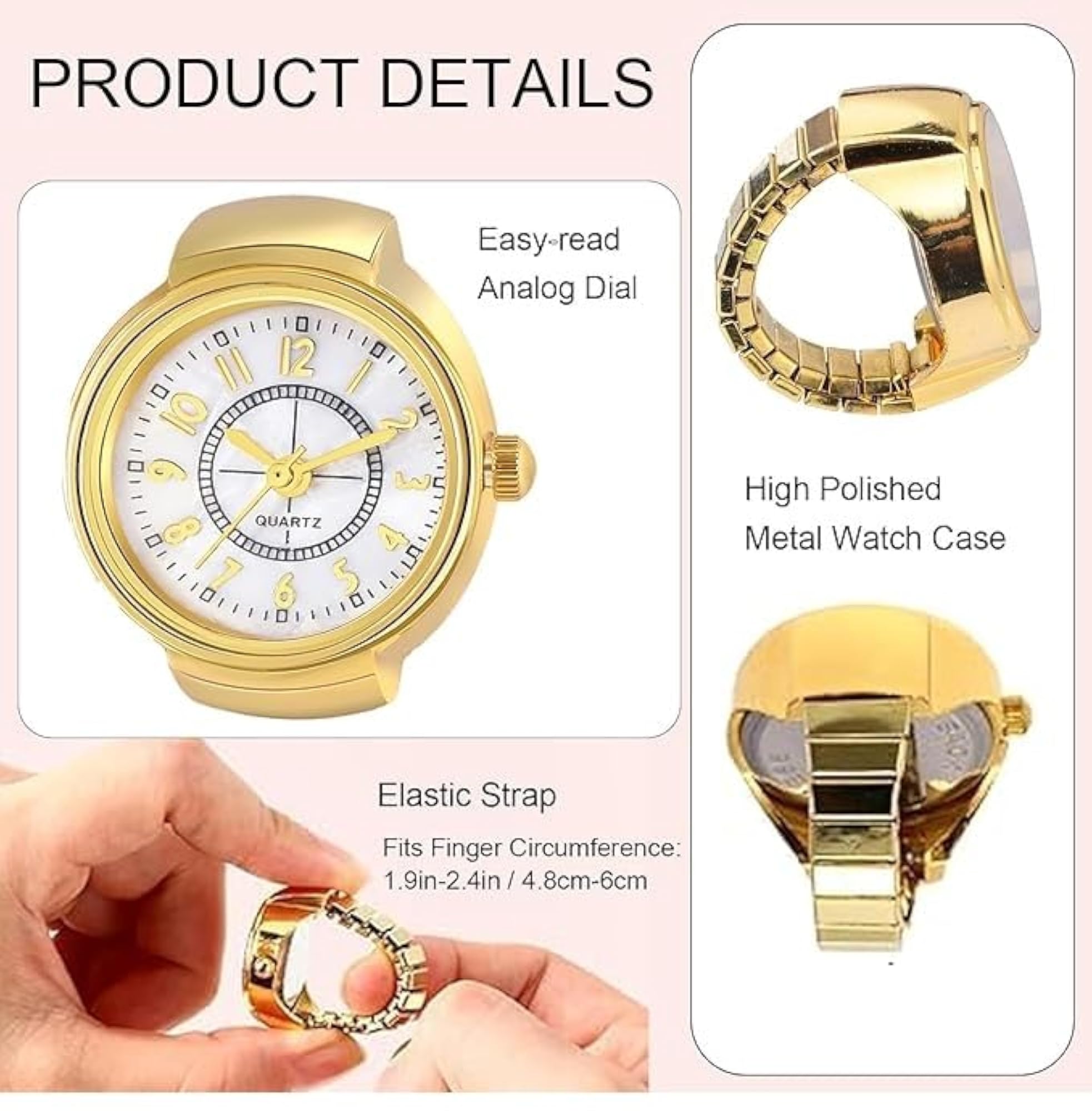 Unisex Adjustable Thumb Ring, Watch Design