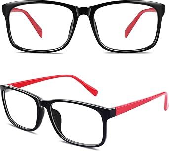 CGID Fake Glasses Clear Lens Non-Prescription Retro Rectangular Frame UV400 Protection Men Women CN12