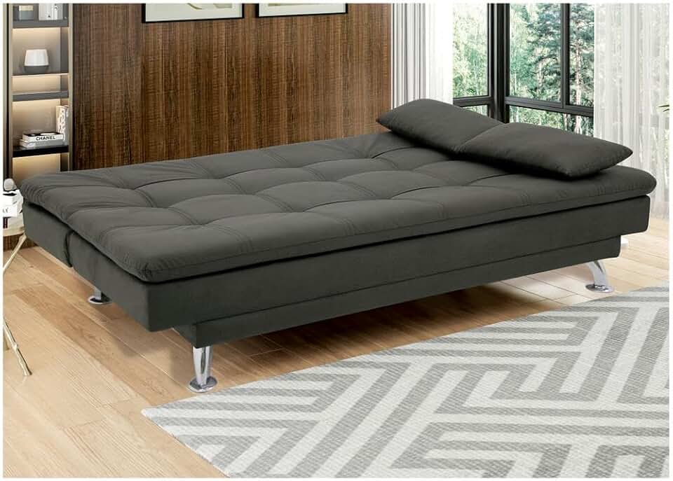 Sofá-cama Casal Reclinável Suede Linoforte Yasmin