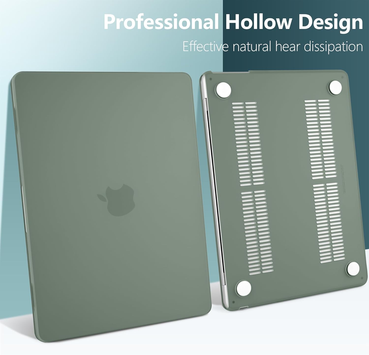 DONGKE Compatible with MacBook Air 13.6 inch Case M4 M3 M2 2025 2024 2023 2022 A3240 A3113 A2681, Plastic Hard Shell & Keyboard Cover for MacBook Air M4 13 inch Case, Midnight Green - Image 5