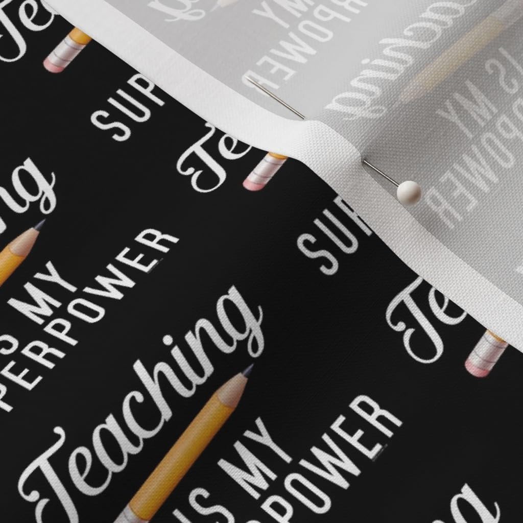 Spoonflower Fabric - Superpower Teacher Cute School Classroom Teachers Printed on Petal Signature Cotton Fabric by The Yard - Sewing Quilting Apparel Crafts Decor