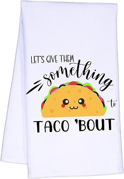Taco Decorative Kitchen Towels Dishcloths, Taco Lover Gifts for Friends Mom Sisters, Funny Kitchen Hand Towels, Drying Cloth Hand Dish Towels for Taco Party Bar Kitchen