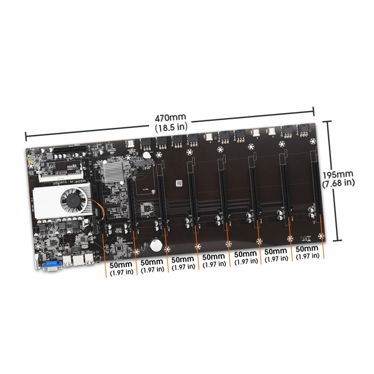 Scheda Madre Per Macchine Da Mining Con Supporto Cpu e Slot Gpu Prestazioni Elevate e Consumo Energetico Ridotto