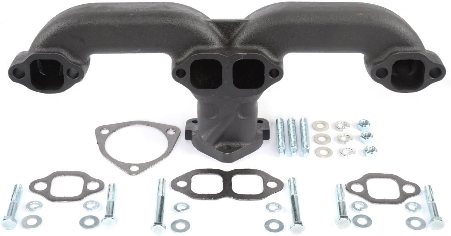 JEGS Rams Horn Exhaust Manifold | Fits Most Stock Cylinder Heads With Round/Square Port Small Block Chevy Engines | Raw Finish | Includes 1 Pair | Fits Most Straight/Angle Spark Plug Heads