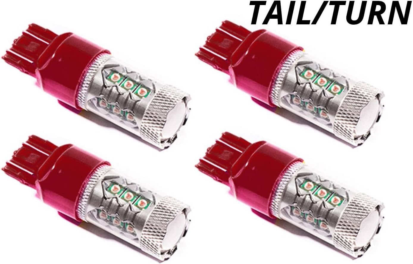Diode Dynamics Rear Turn/Tail Light LEDs compatible with Ford F-150 2021-2026 (four), 3157 HP48 Red