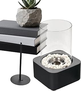 Tischkamin für den Innenbereich, Terrassenheizung, Tragbar Kamin, Mini Propangasbrenner, Rußfrei Edle Feuerschales Indoor & Outdoor, Tischfeuerstelle für Innenbereich als Dekorativer Ofen