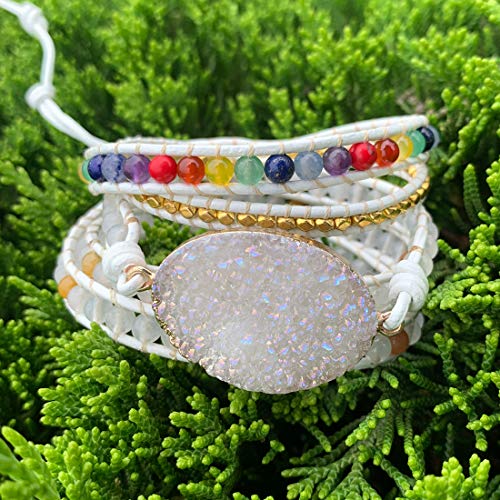 Ygline Boho 5 Wrap Natural Stone Bracelet Handmade Gemstone Beaded Bracelet Jewelry Collection #TOP3