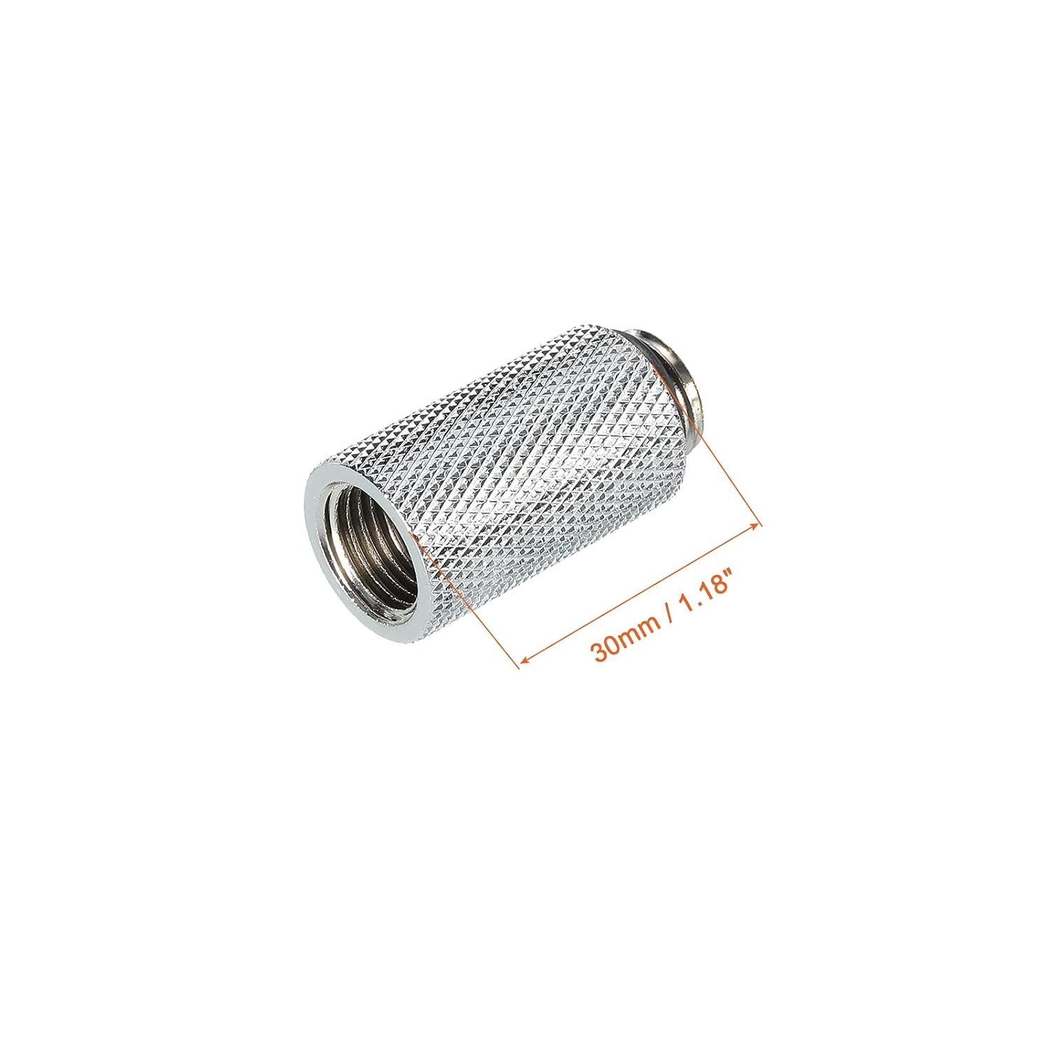 MECCANIXITY Male to Female Extender Fitting Silver G1/4 x 30mm for Water Cooling System Pack of 2