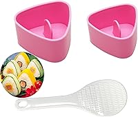 Vista 1 de Moldes de prensa triangulares Onigiri para sushi antiadherentes, 1 juego de moldes para hacer bolas de arroz grandes y pequeñas, para hacer bolas