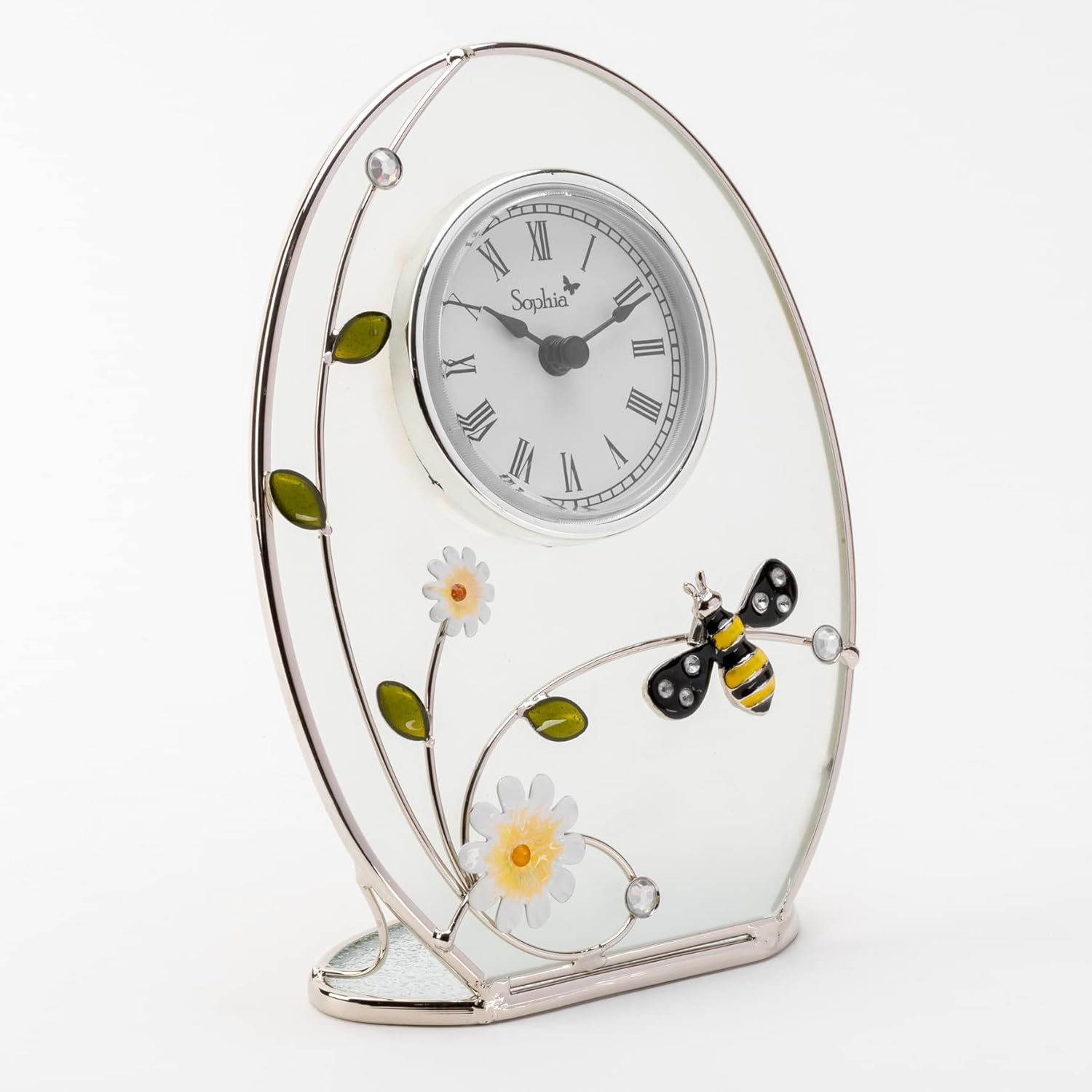 Widdop and Co Sophia Mantel Wire & Glass Bee Clock