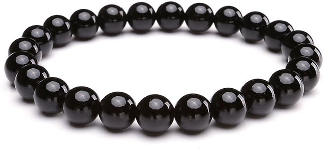 Jovivi Men Women Natural Lava Stone Beads Diffuser Bracelet Semi Precious Gemstone Healing Reiki Chakra Elastic Yoga Agate Bracelet Bangle for Essential Oil Jewellery