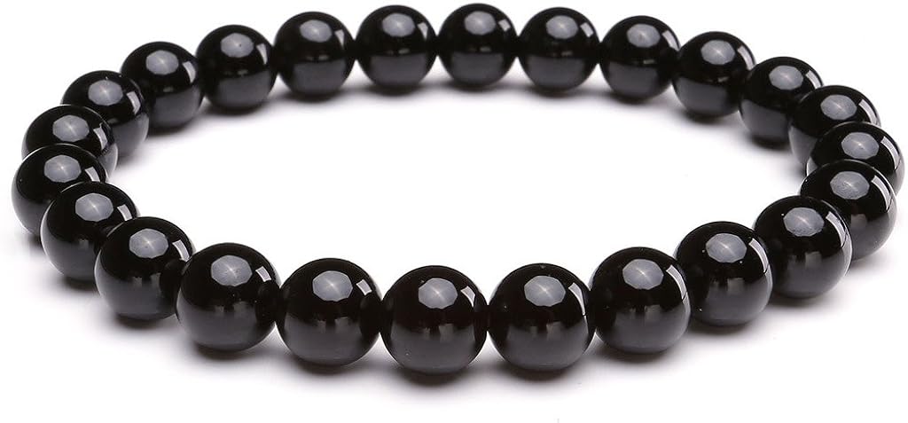 Jovivi 8MM Natural Tigers Eye Gemstone Healing Crystal Power Round Energy Yoga Beads Elastic Stretch Bracelet for Men Women