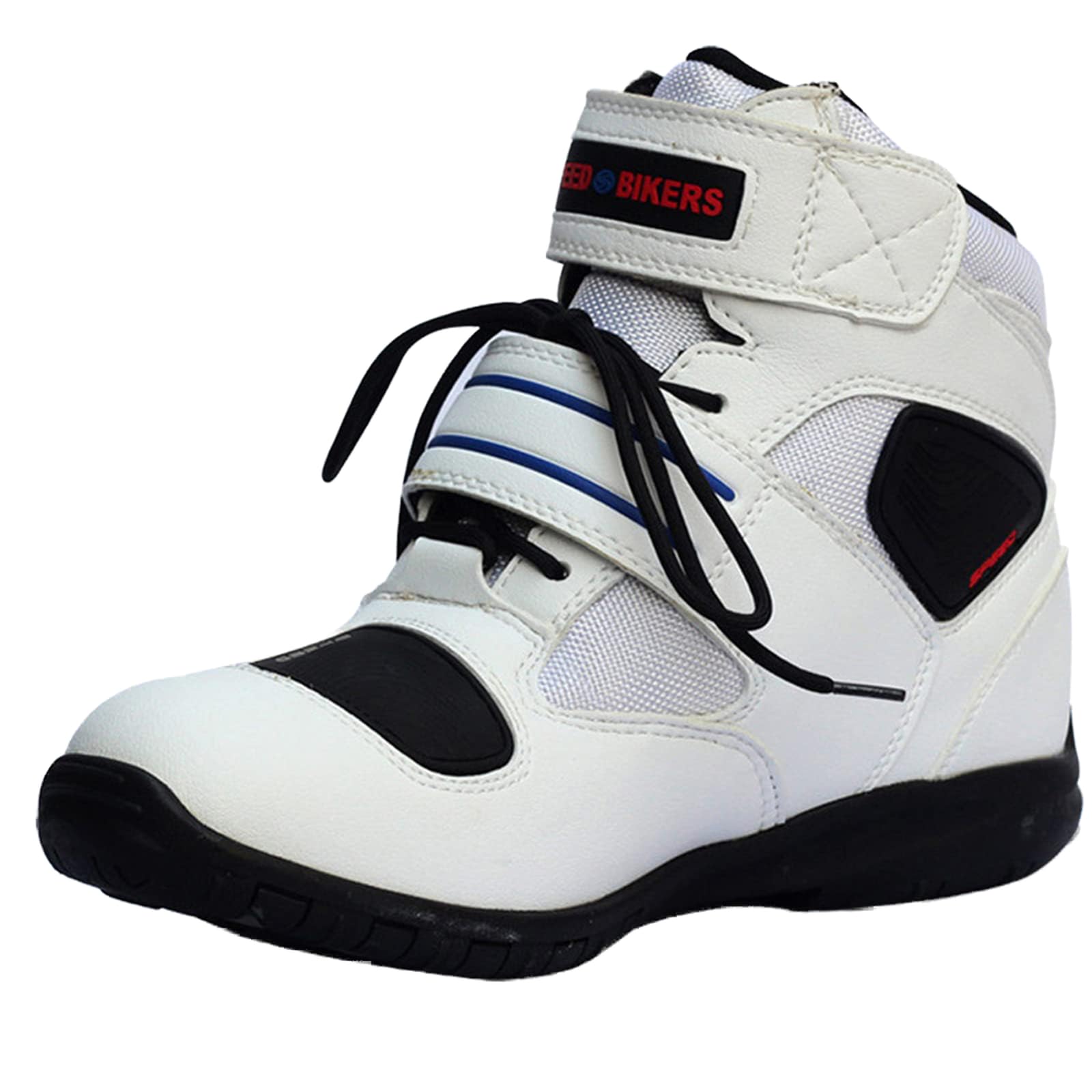 Bottes Moto Femmes Hommes Cuir Racing Motocross Blanc 44 - Chaussures Off Road Courtes