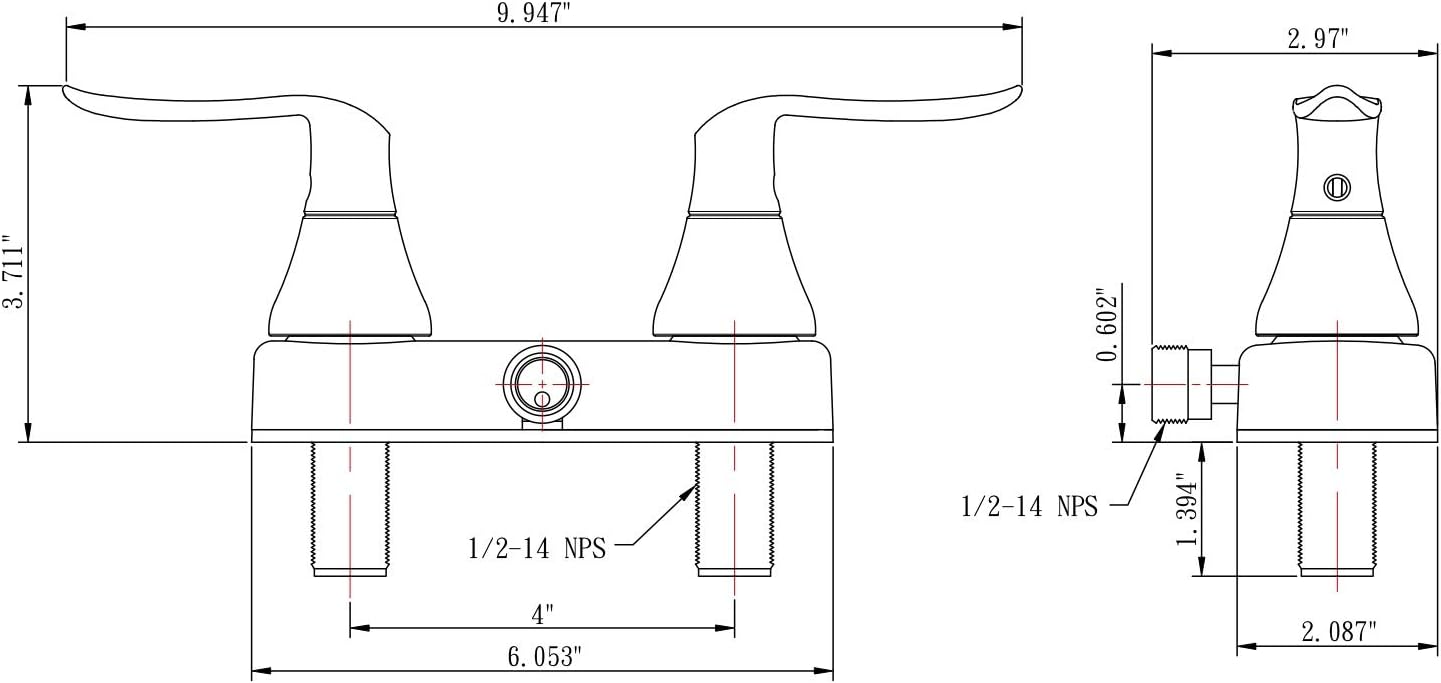 Dura Faucet DF-SA100LH-MB RV Shower Faucet Valve Diverter with Winged Levers (Matte Black)