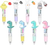 Vista 1 de 8 bonitos bolígrafos de animales, 4 en 1, retráctiles, multicolor, bolígrafos multicolor para oficina, escuela, hogar, bolígrafos divertidos