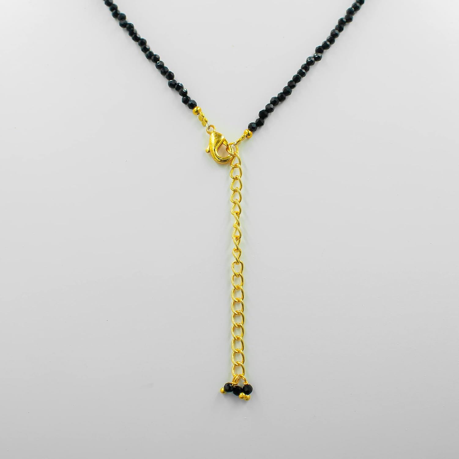 Natural Gemstone Faceted Beaded Necklace for Woman| Gold Plated Gem-stone Necklace | Beads 2–3 mm | Adjustable Chain 16+2 Inch - Image 4