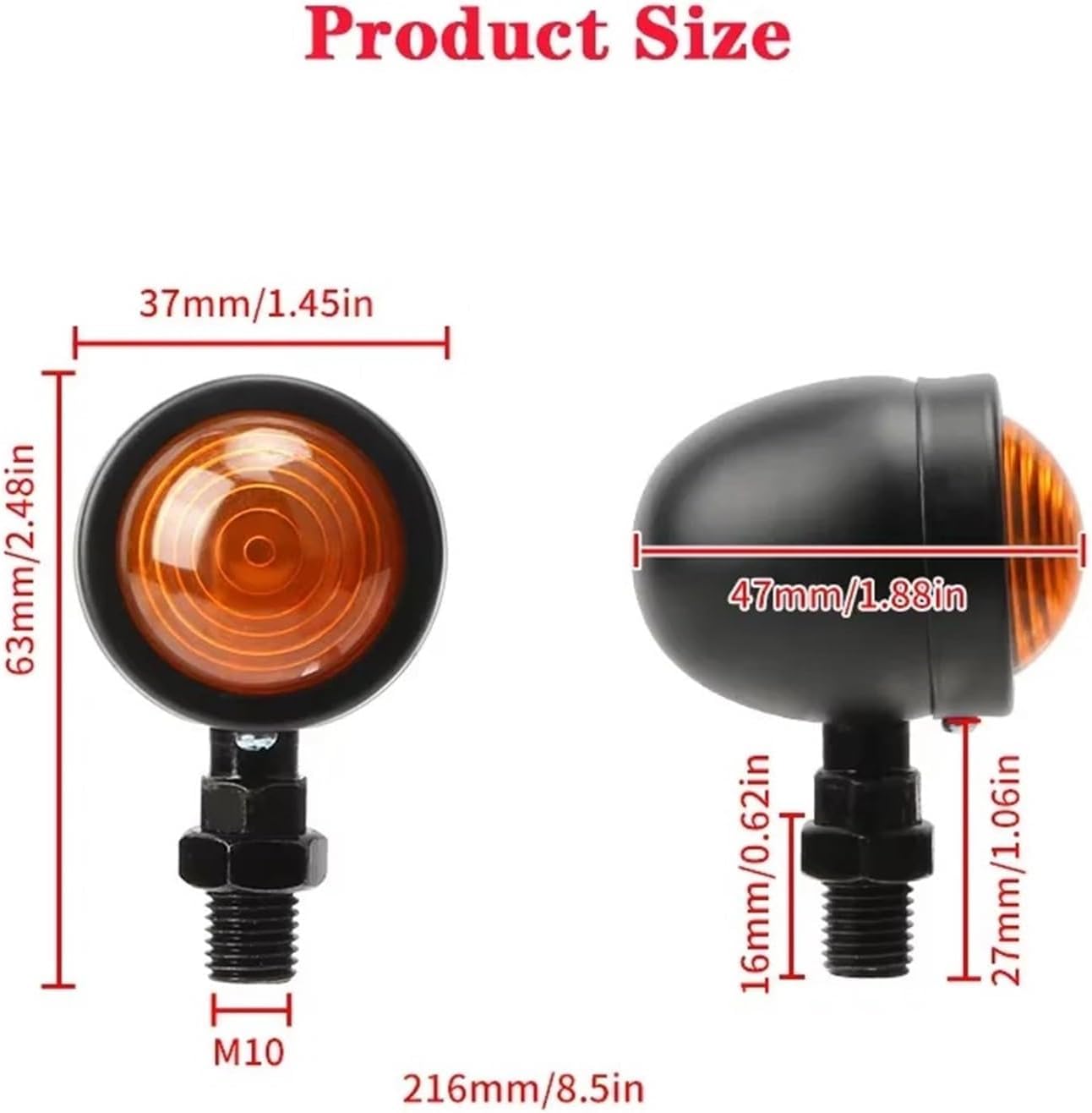 Generic Mini uniwersalne wskaźniki Dla Cafe Dla Racer Motocykl Lampa kierunkowskazu Chromowana bursztynowa Lampa przednia Moto Lampa tylna 12V 10mm