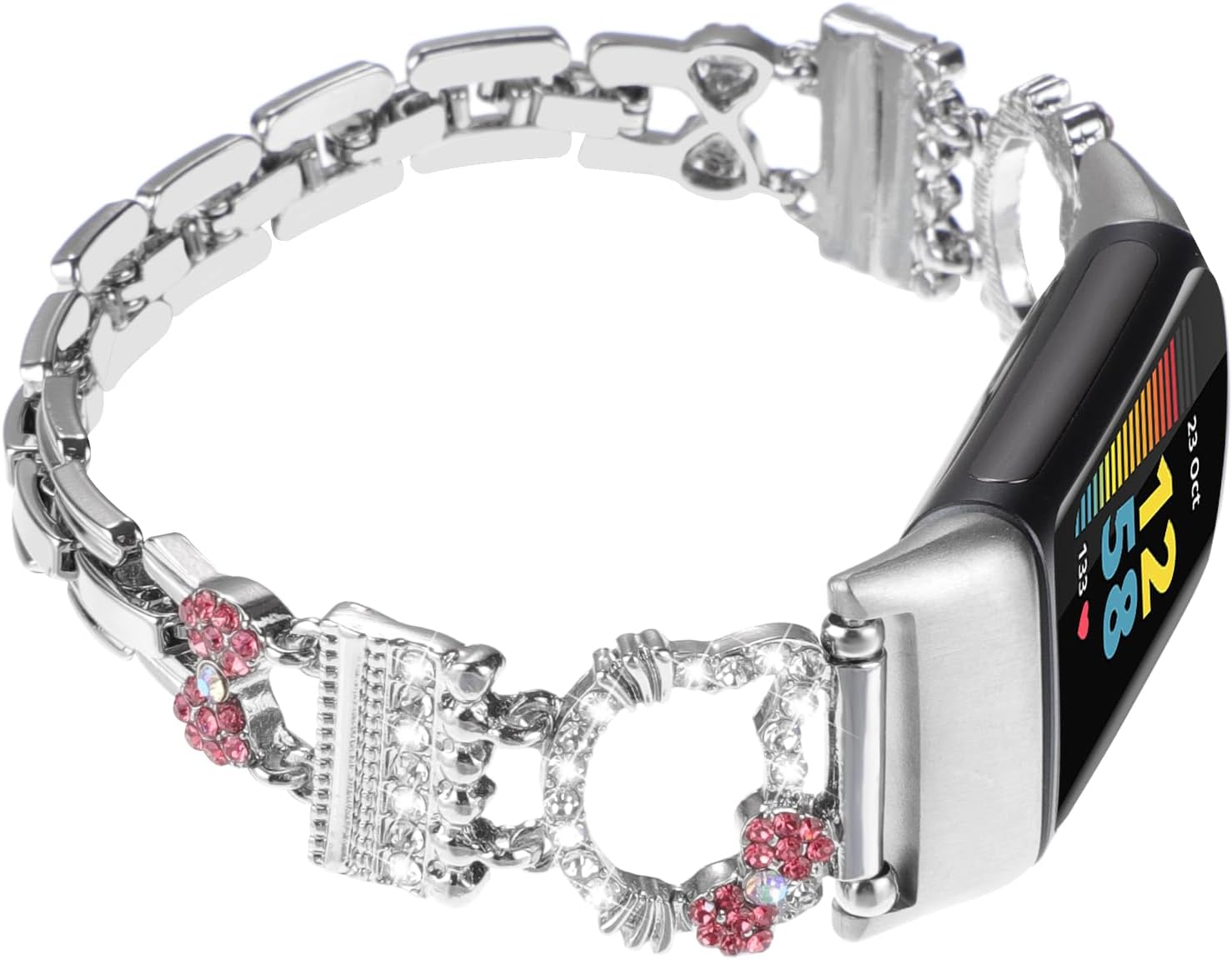 Metal Band Compatible with Fitbit Charge 6/Charge 5 Bands for Women image 2