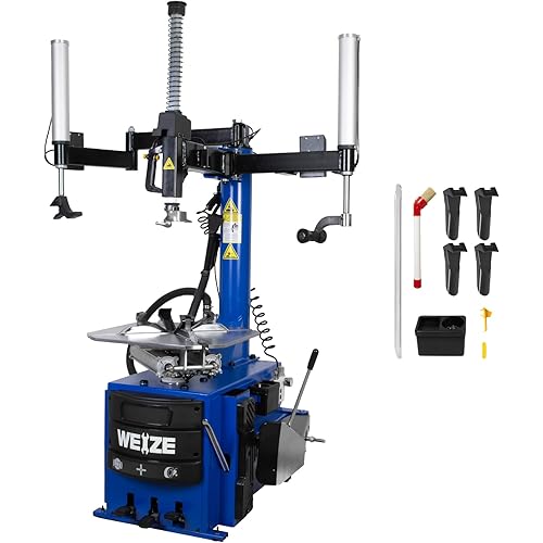WEIZE 2 HP Tire Changer Automatic Wheel Changers Rim Clamp Assist with 2 Arms Repair Helpers Equipments, for Car, Garage, ATV,Heavy Duty Vehicle