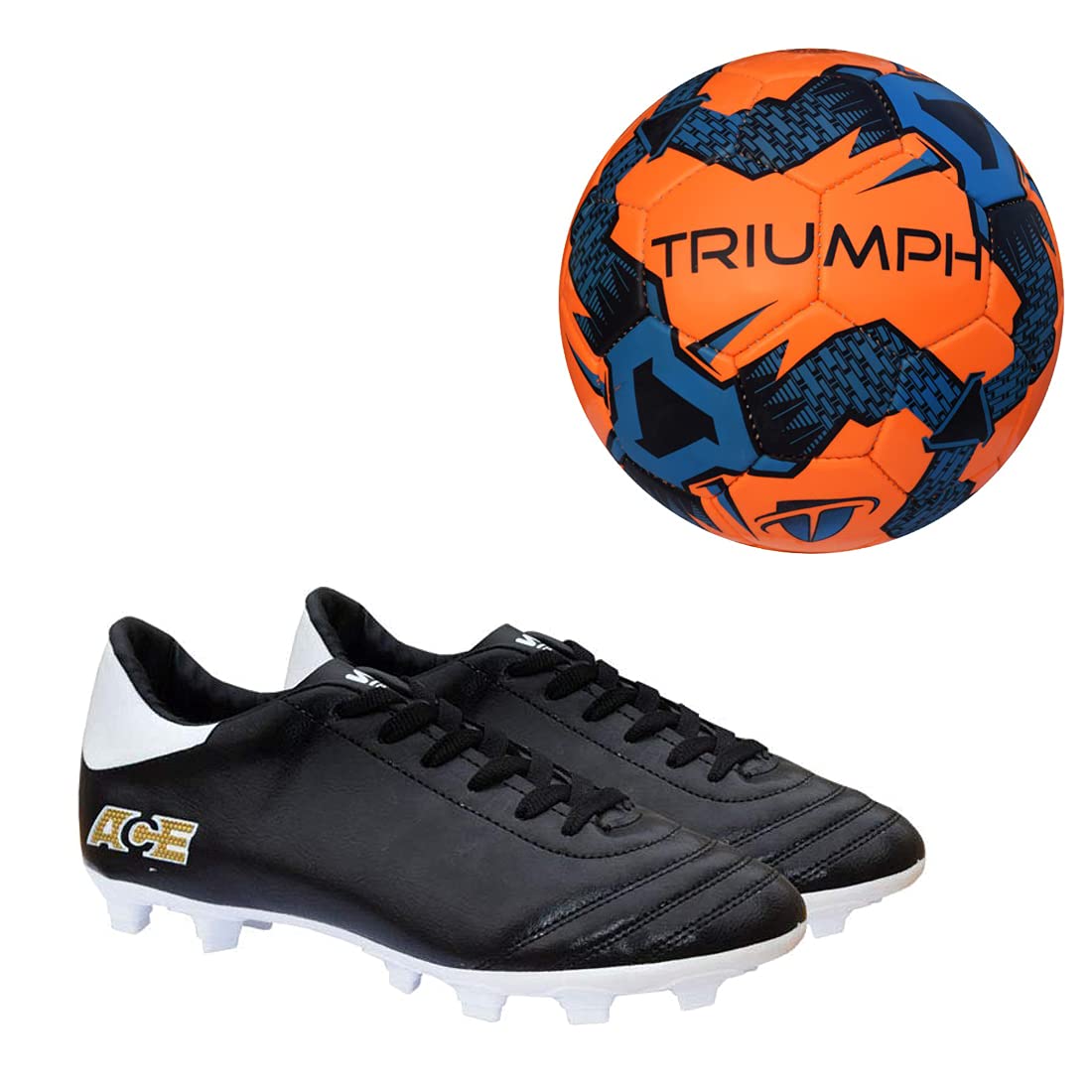 Football Pvc Boss Orange With Gowin Football Shoe Ace Black White Size-9-image-44