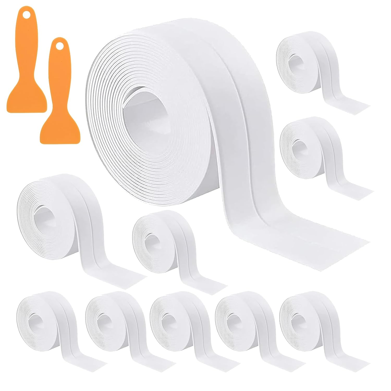 DAJAVE 10 Rolls(110ft) Bath Sealant Strip Self Adhesive Simple Seal ...