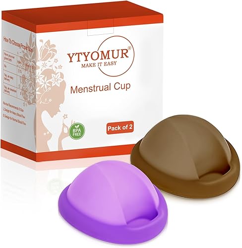YTYOMUR Disco menstrual reutilizable, suave y cómodo, alternativa a la copa menstrual a prueba de fugas, paquete de 2 (tamaño grande)