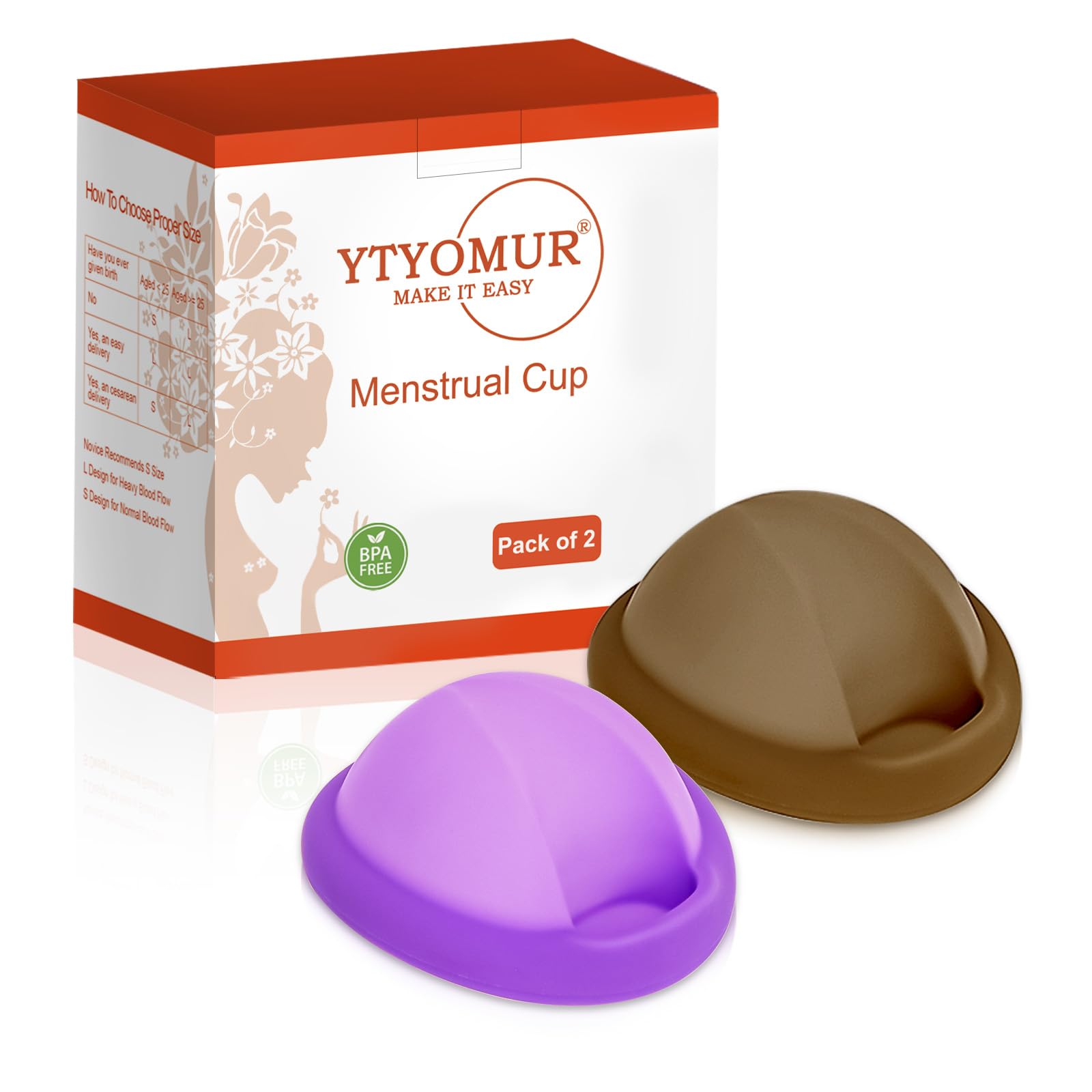 YTYOMUR Reusable Menstrual Disc - Soft & Comfortable, Leakproof Menstrual Cup Alternative - Pack of 2 (Large Size)