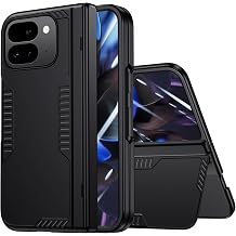for Google Pixel 9 Pro Fold Case with Hidden Kickstand, Built-in Screen Protector, Ultra-thin Shockproof Protective Case Cover for Pixel 9 Pro Fold for Men Women Black, HD Screen