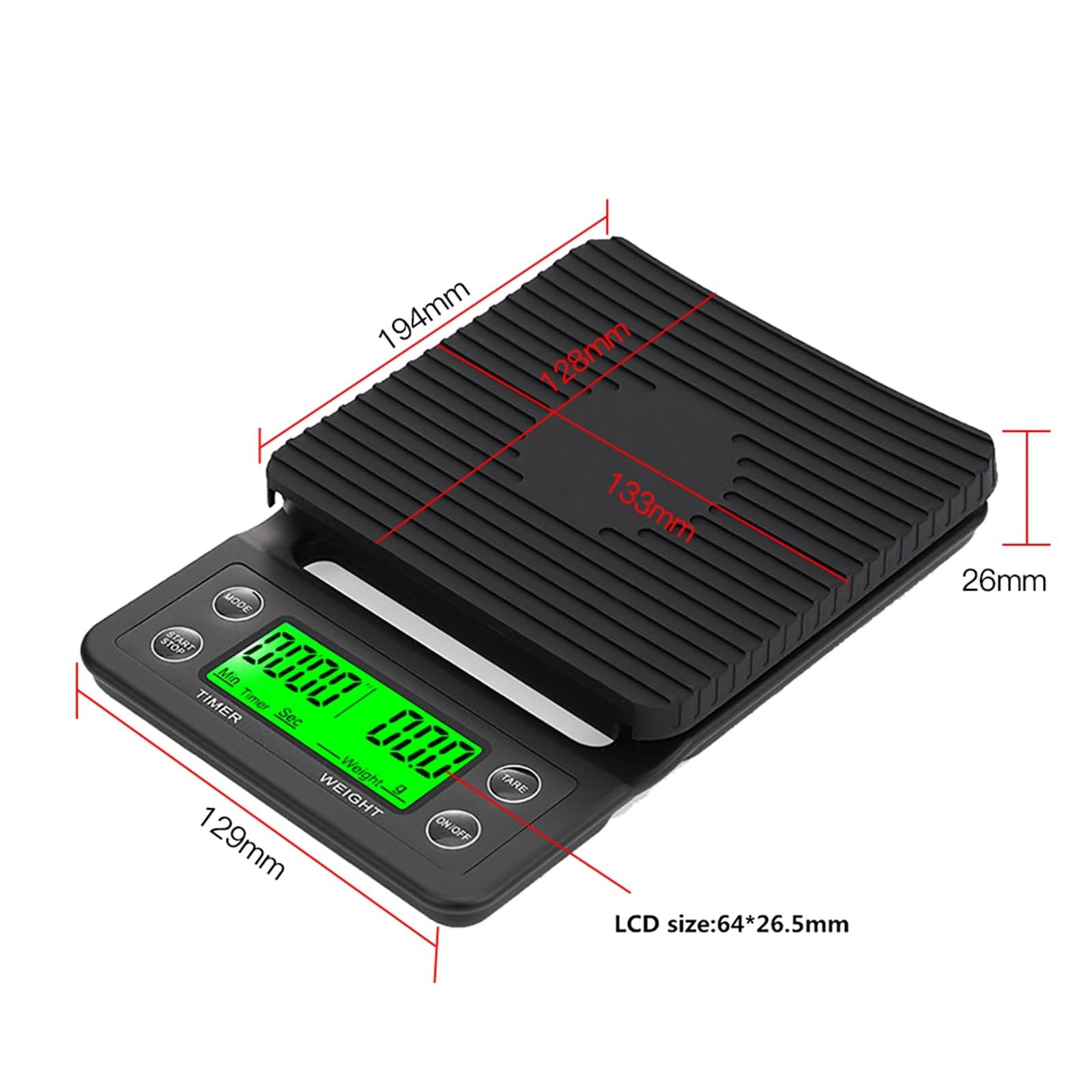 5 kg LCD Elektroniczna waga przelewowa do kawy z timerem Przenośna cyfrowa waga kuchenna Wysokiej precyzji narzędzie pomiarowe Elektroniczna waga(