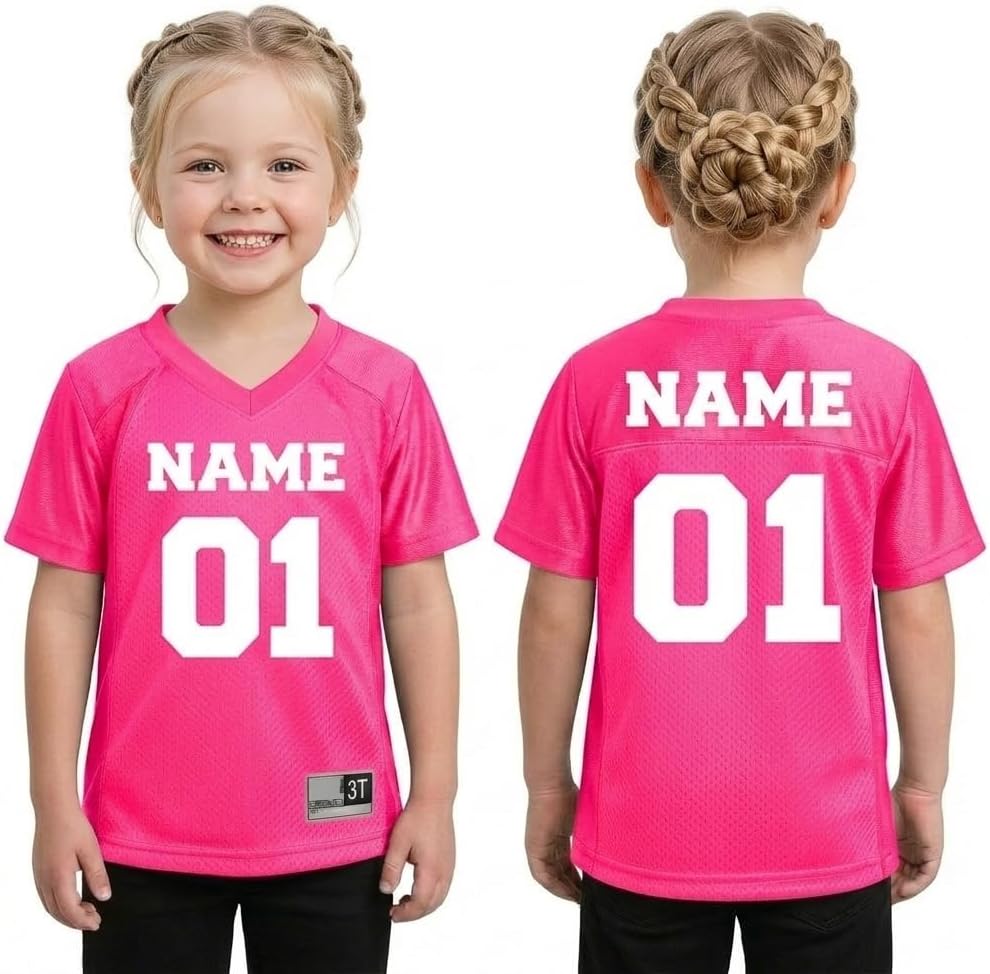 Premium Custom Toddler Football Jersey – Personalized Name & Number Kids Shirt, Baby Boys & Girls Game Day Gift