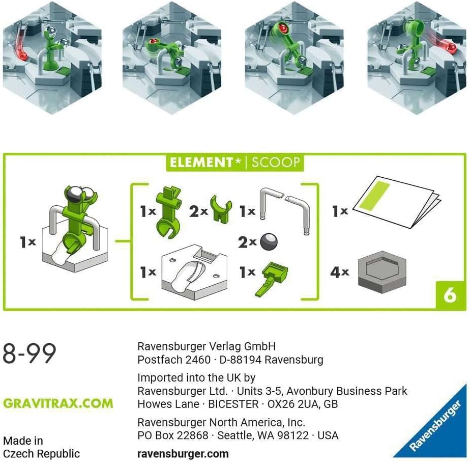 Ravensburger GraviTrax: Scoop Accessory | Marble Run & STEM Toy for Boys & Girls Ages 8 & Up | Accessory for 2019 Toy of The Year Finalist