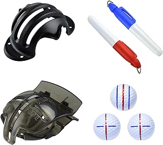 FuninCrea 2 Pack Golf Ball Marker Line Alignment Kit, Golf Marking Tools with 2 Marker Pen Line Drawing Tool for Perfect Putting Golf Accessories