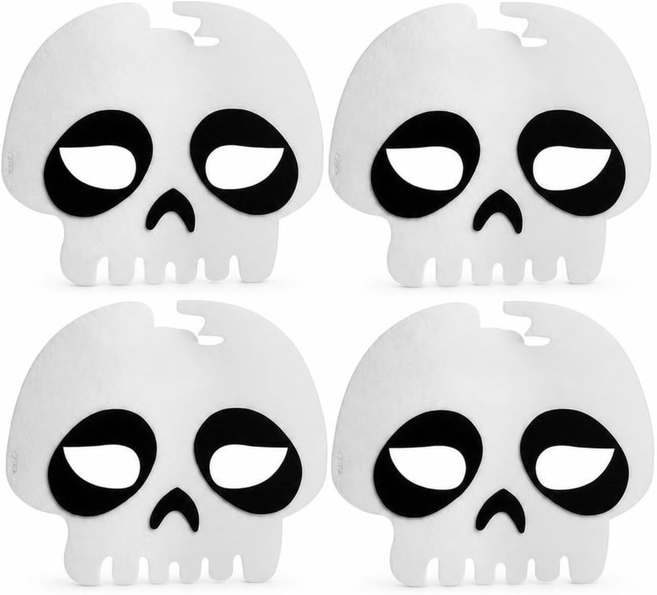 4 Pack Skeleton Mask, Halloween Felt Skull Masks, Adult Costume Accessories