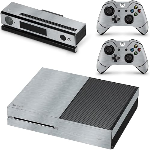 SkinNit Decal Sticker Skin For Xbox One: Brushed Aluminum (Textured)