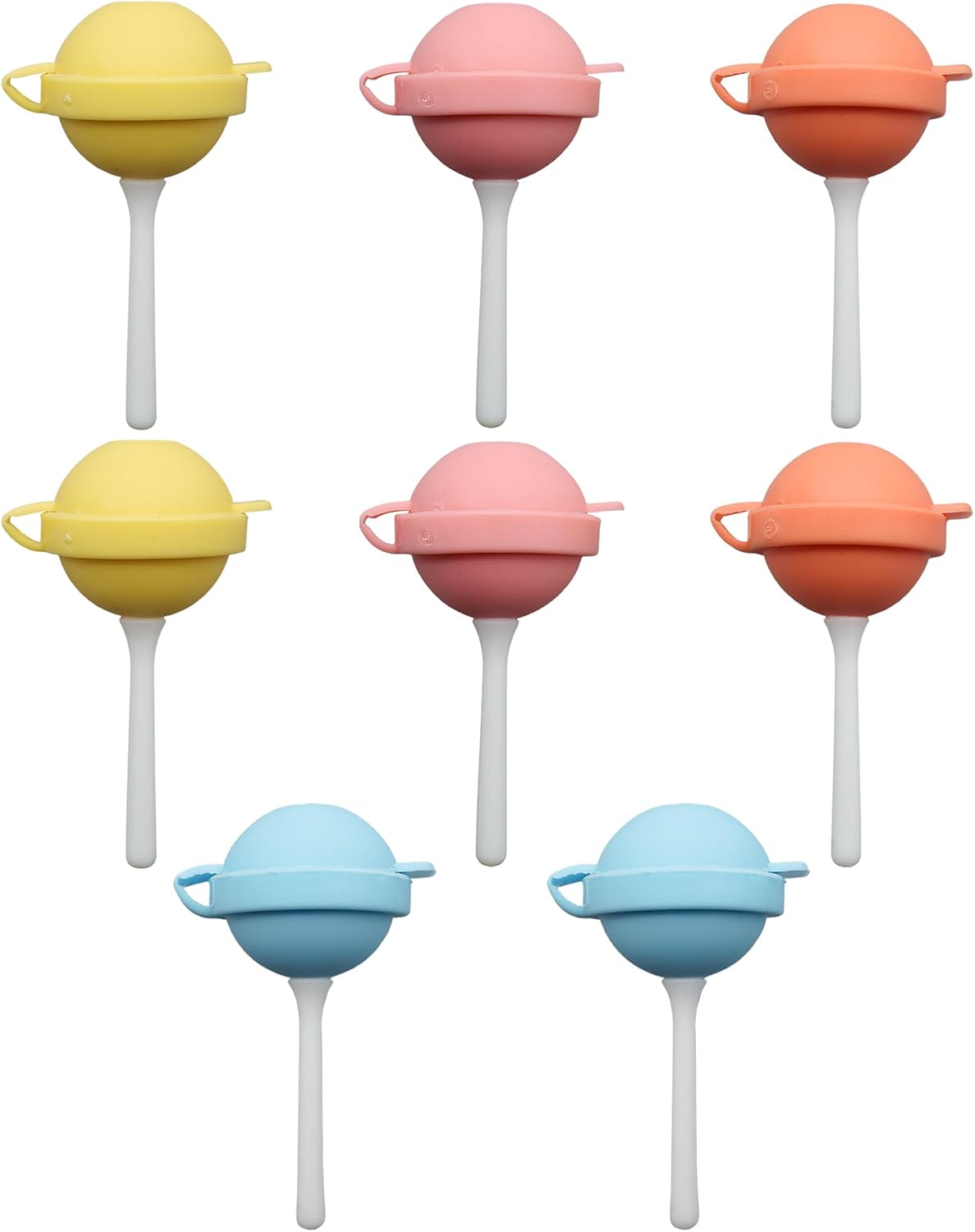 8 Pieces Lollipop-Shaped Ice Cream Maker - Reusable Diy Ice Pops with Sticks, Silicone Sphere Molds for Homemade Frozen Treats,Ideal for Summer Parties and Home Snacks